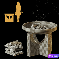 Fire Pit Concretika iron S80 3D Model Corona