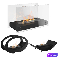 Bio fireplaces 3D Model Vray, Corona
