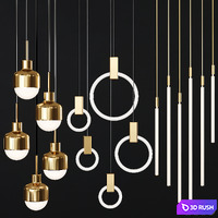 Pendant lights set 065 3D Model Corona