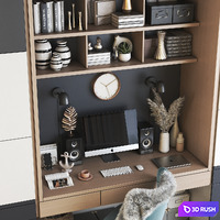Office workplace 92 3D Model Vray, Corona