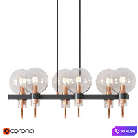 Bauhaus Chandelier with Lights Bronze Satin Brass 3D Model Corona