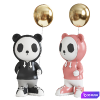 Panda sculpture 3D Model Vray
