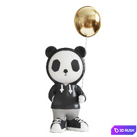 Panda sculpture 3D Model Vray