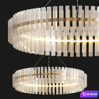 Phoebe Round LED Crystal Chandelier 3D Model Vray