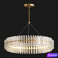Phoebe Round LED Crystal Chandelier 3D Model Vray