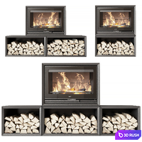 Contura fireplace 3D Model Vray, Corona