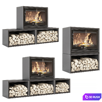 Contura fireplace 3D Model Vray, Corona