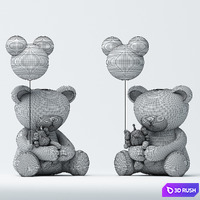 Bear ornaments 3D Model Vray