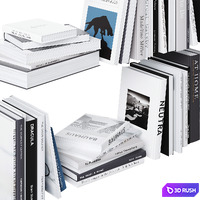 Set of books in gray tones 3D Model Vray, Corona