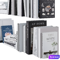 Set of books in gray tones 3D Model Vray, Corona