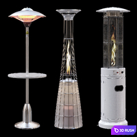 Outdoor heaters 3 3D Model Vray, Corona