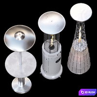 Outdoor heaters 3 3D Model Vray, Corona