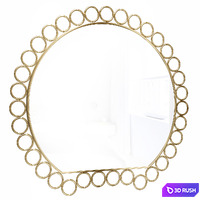 Mirror in metal frame GZ-M1028 3D Model Vray, Corona