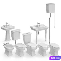 Bathroom set Artceram Hermitage 3D Model Vray, Corona