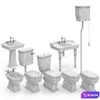 Bathroom set Artceram Hermitage 3D Model Vray, Corona