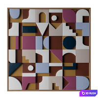 OLKA Mosaic #5 - Sculptural Wall Art 3D Model Corona