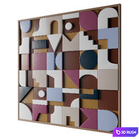 OLKA Mosaic #5 - Sculptural Wall Art 3D Model Corona