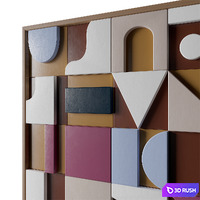 OLKA Mosaic #5 - Sculptural Wall Art 3D Model Corona