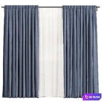Curtains 3D Model Vray, Corona