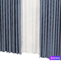 Curtains 3D Model Vray, Corona