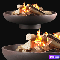 CB2 Form Cement Fire Pit 3D Model Corona