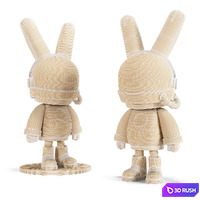 Moonlit space rabbit sculpture 3D Model Vray