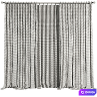 Curtain Set M11 3D Model Vray, Corona