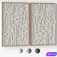 Relief artwork 22 - 3d art wall decor - Panels 3D Model Vray, Corona