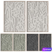 Relief artwork 22 - 3d art wall decor - Panels 3D Model Vray, Corona
