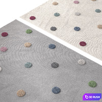 Lint-free carpet for children LIVONE COLOR DOTS NATURE 3D Model Vray, Corona