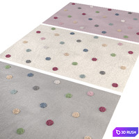 Lint-free carpet for children LIVONE COLOR DOTS NATURE 3D Model Vray, Corona