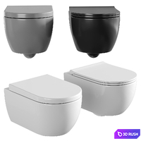 Wall hung toilet BOCCHI V-Tondo 3D Model Corona