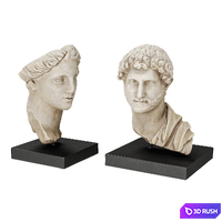 Greek busts set 3D Model Corona