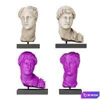 Greek busts set 3D Model Corona