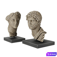 Greek busts set 3D Model Corona