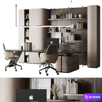 Boss Desk and Cabinet Furniture - office furniture 30 3D Model Vray, Corona