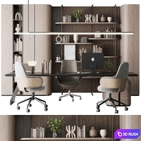 Boss Desk and Cabinet Furniture - office furniture 30 3D Model Vray, Corona