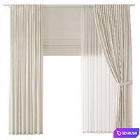 Curtains . Thick linen 3D Model Corona
