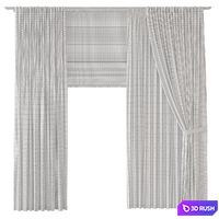 Curtains . Thick linen 3D Model Corona