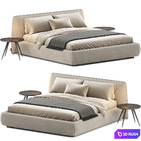 Boca slim bed 3D Model Vray, Corona