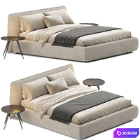 Boca slim bed 3D Model Vray, Corona