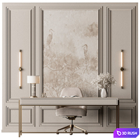 Boss Desk - Office Furniture 605 3D Model Vray, Corona