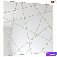 Mirror panel 3D Model Vray, Corona
