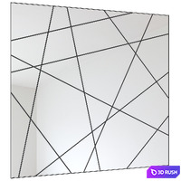 Mirror panel 3D Model Vray, Corona