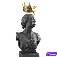 Melting crown art sculpture 3D Model Vray, Corona