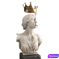 Melting crown art sculpture 3D Model Vray, Corona