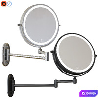Wall mounted cosmetic mirror 3D Model Vray, Corona