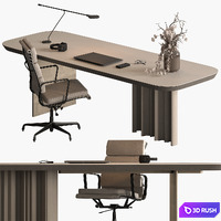 Manager Desk - Office Furniture 657 3D Model Vray, Corona