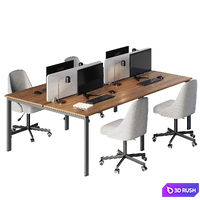 Office desks bench system 3D Model Corona