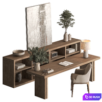 Manager Desk - Office Furniture 701 3D Model Vray, Corona